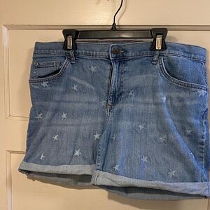 Eddie Bauer Speciality Dyed Star Patterned Denim Shorts Size 14